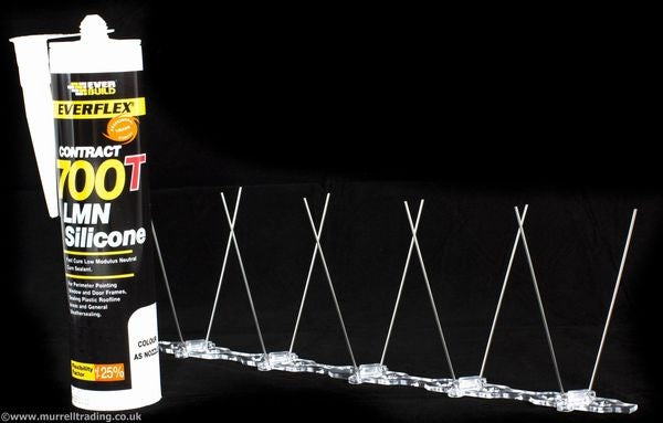 Narrow Stainless Steel Pigeon Spike Kits - FREE SILICONE