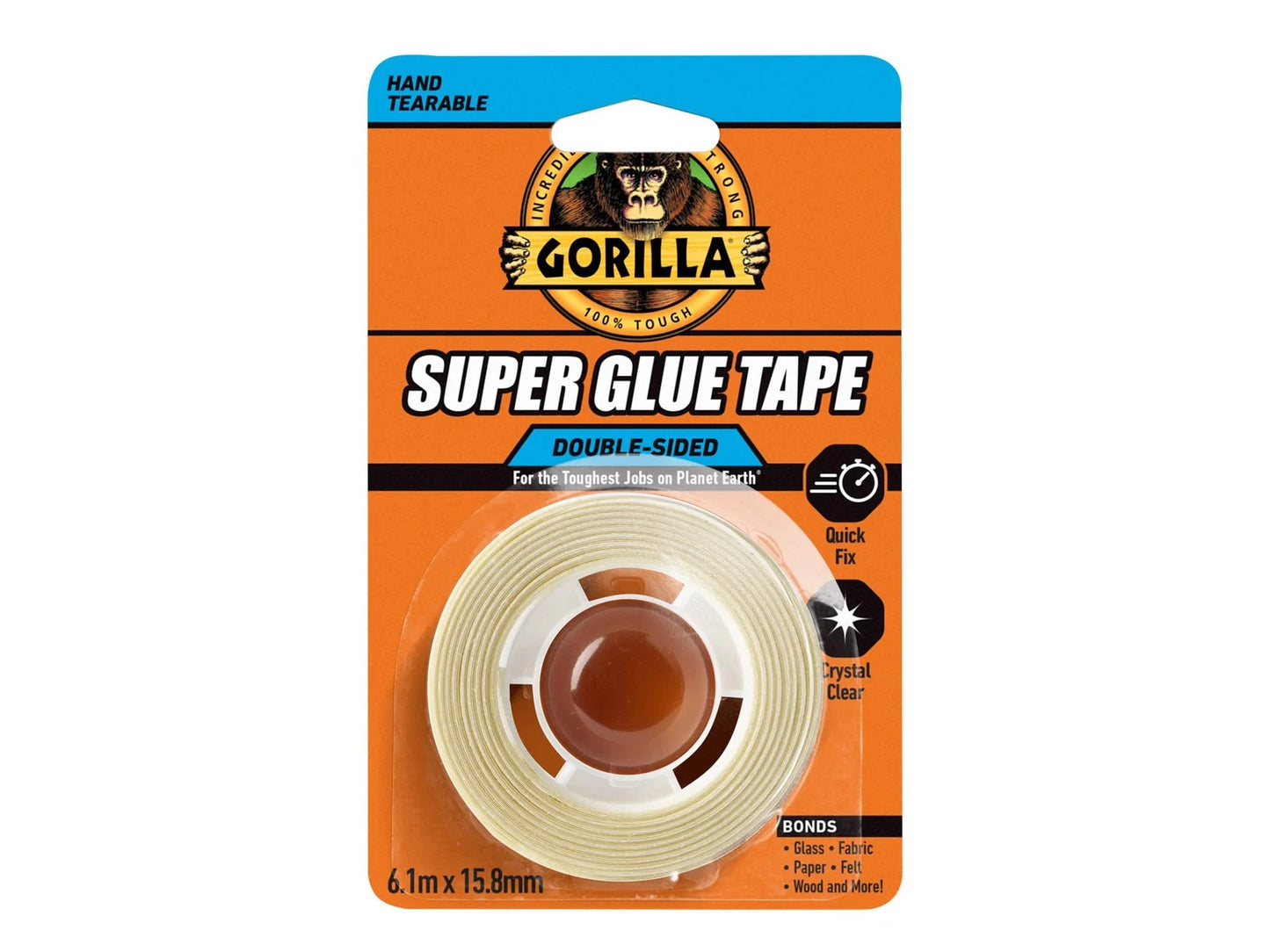 Gorilla Crystal Clear Super Glue Double Sided Tape.