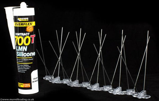 Stainless Steel Seagull Spikes - 40m with FREE Silicone Adhesive