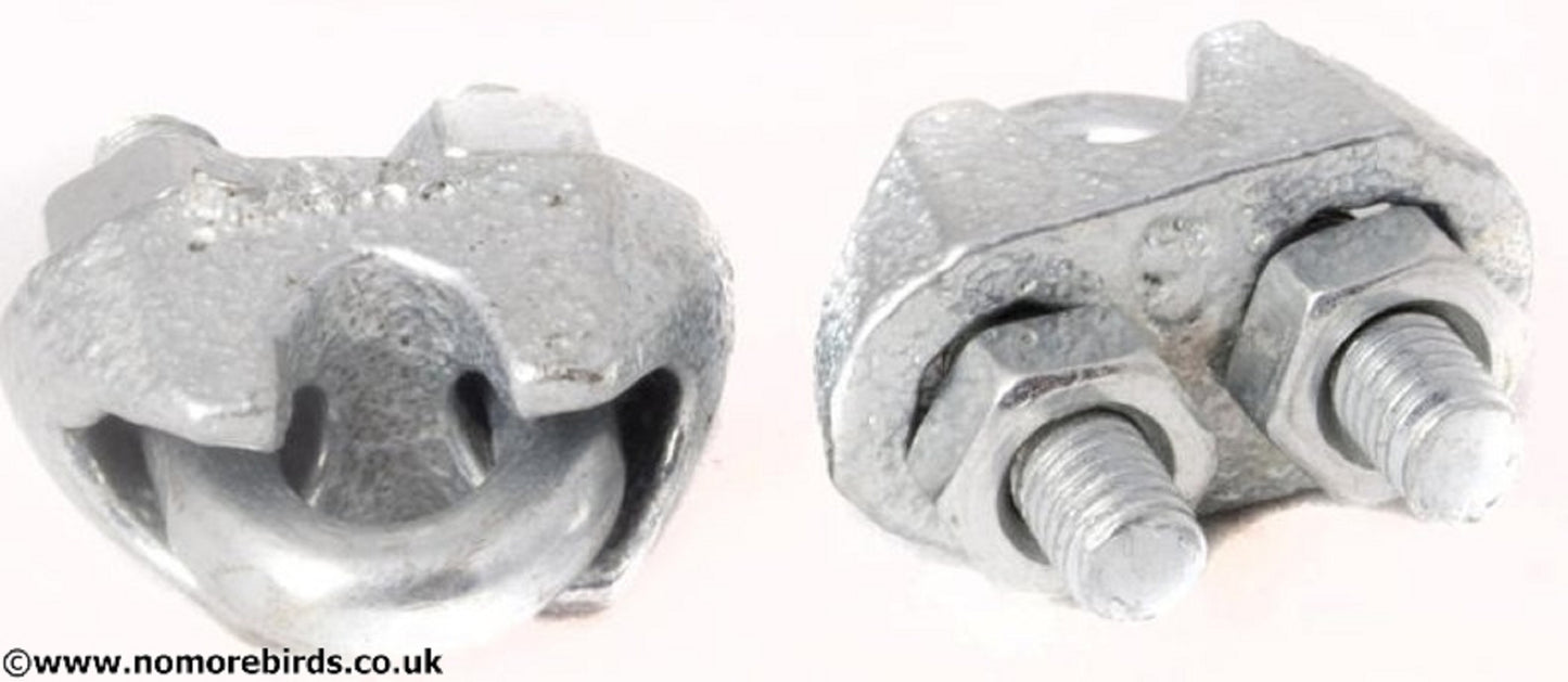 Galvanised Wire Rope Grips for 2mm and 3mm Wire Rope