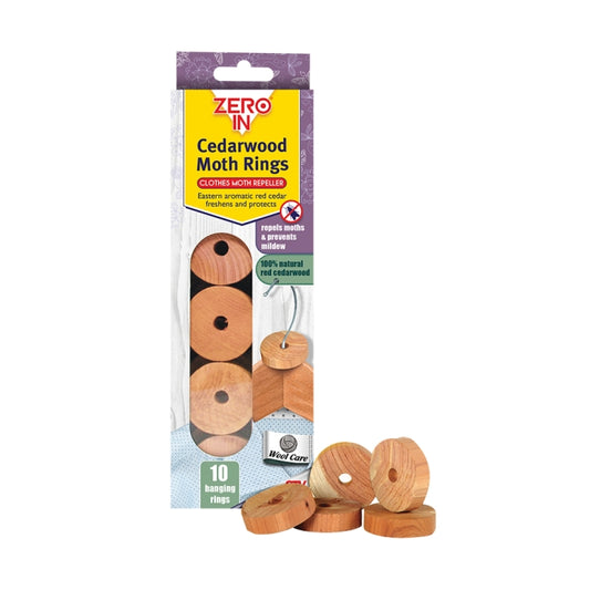 Zero In Cedarwood Moth Repeller Rings - pack 10